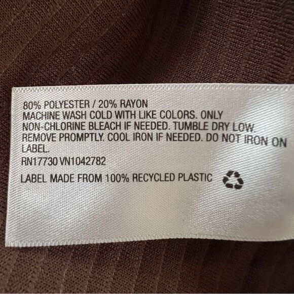 A New Day Dark Mocha Mousse Oversized Slouch Shoulder Ribbed Sweater Top - Picture 9 of 12